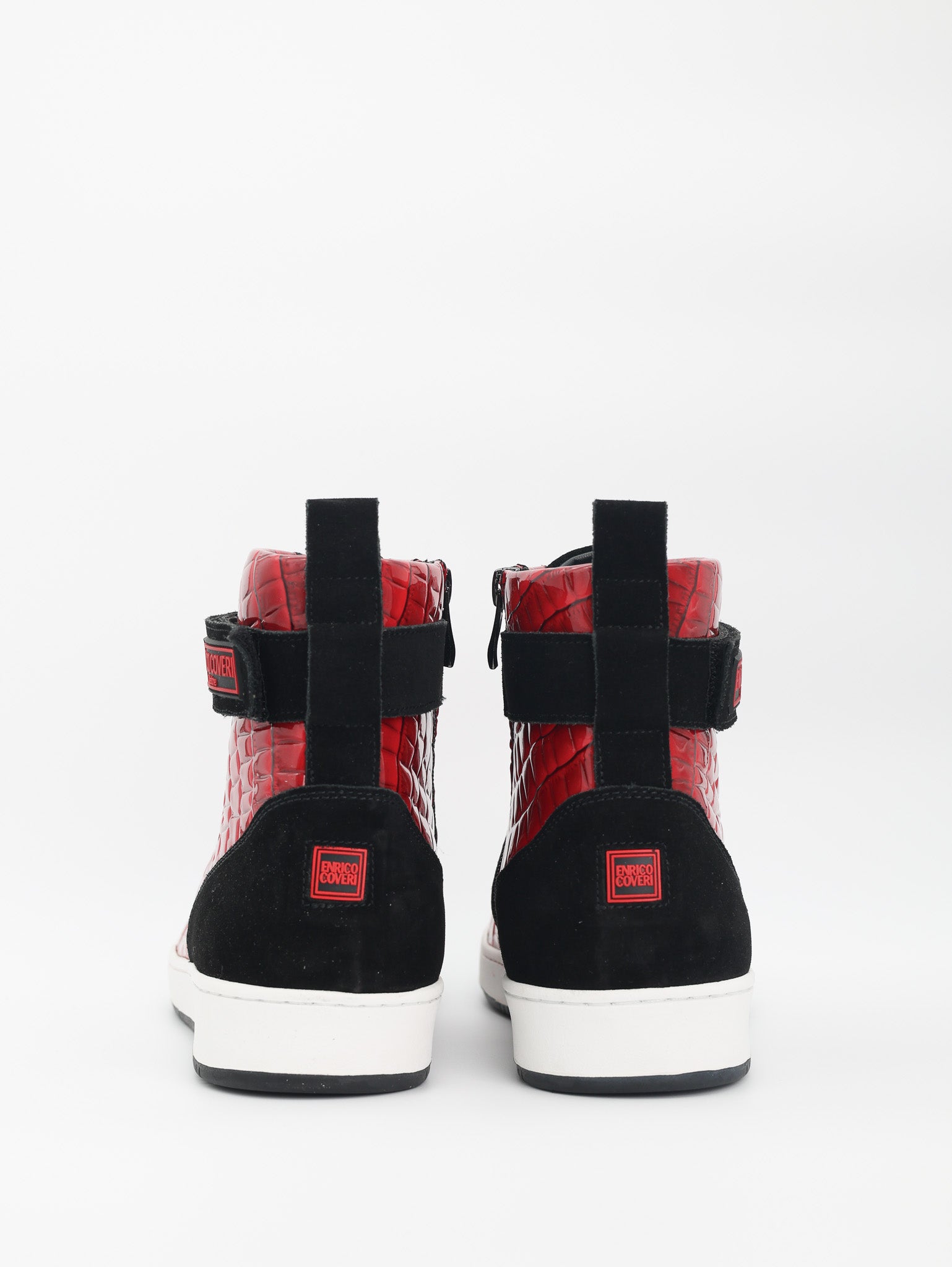 Enrico Coveri Boot High Top Snake Skin Red